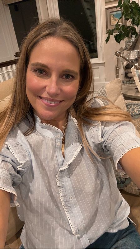 The comments are coming in about this shirt! It’s a great one! Such light weight cotton fabric, so many details and an amazing fit! Wearing size US 10.

#LTKover40 #LTKmidsize #LTKstyletip