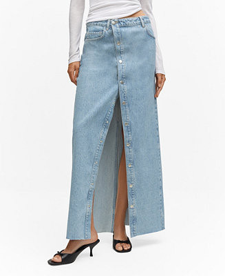 MANGO Women's Buttoned Denim Skirt - Macy's | Macy's