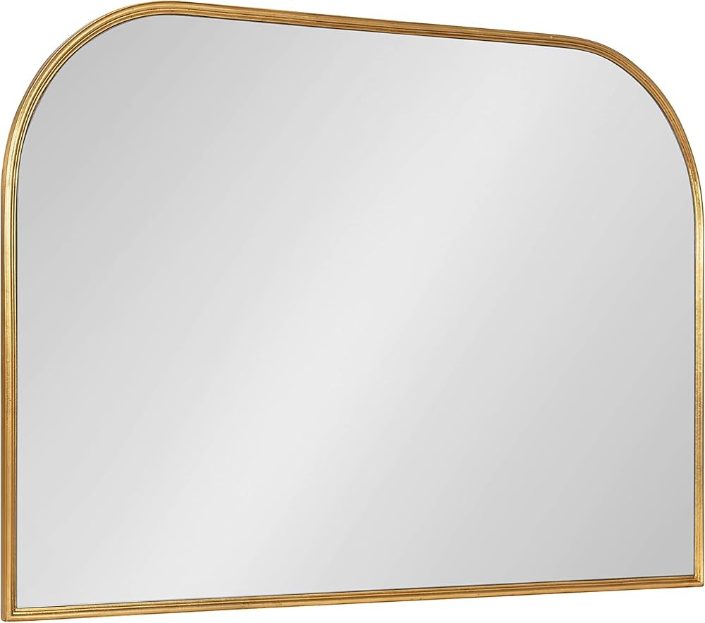 Kate and Laurel Caskill Modern Arched Wall Mirror, 36 x 24. Gold, Decorative Wide MIdcentury Mirr... | Amazon (US)