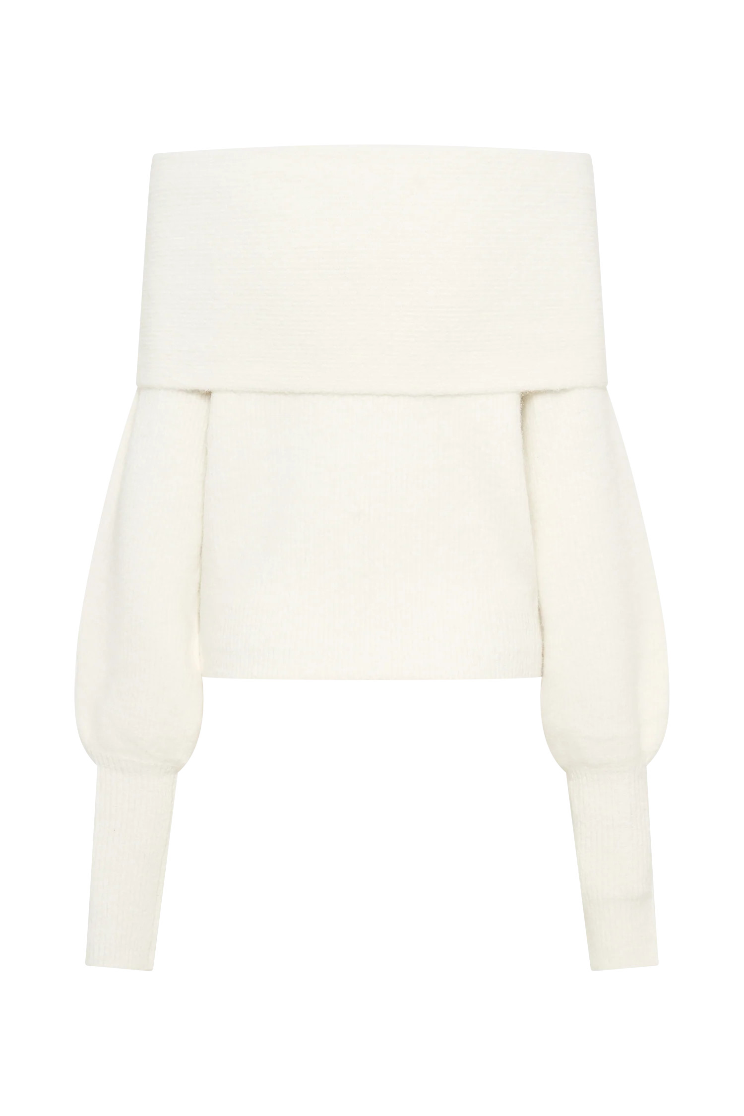 Charlotte Off Shoulder Knit Long Sleeve Top - Ivory | Meshki (APAC)