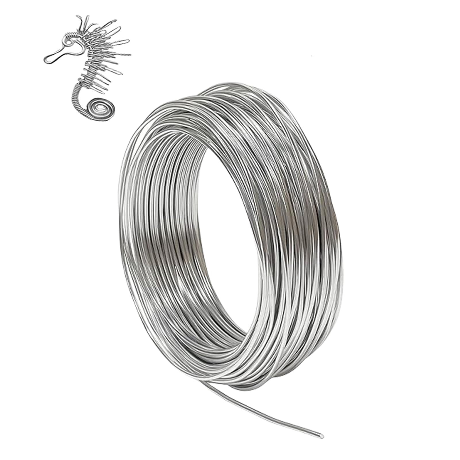 12 Gauge Aluminum Craft Wire 2mm 100 Feet,Sliver Bendable Sculpting Metal Wire,Metal Crafting Wir... | Amazon (UK)
