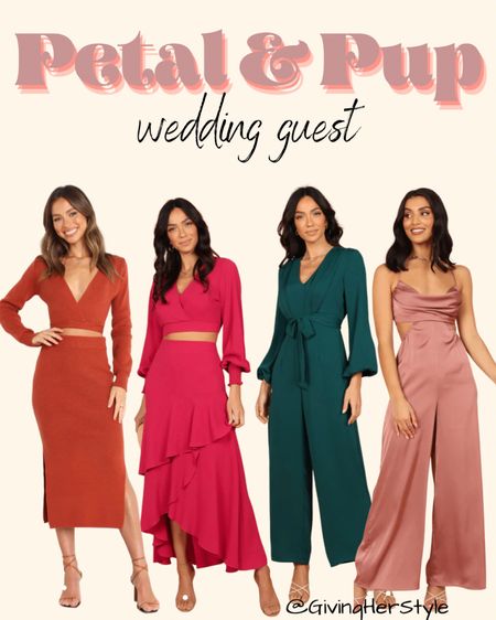 Wedding guest new arrivals from Petal and Pup!

Fall. Fall fashion. Fall style. Fall outfits. Petal and pup. Fall wedding. Fall wedding guest. Fall wedding guest dress. Wedding guest dresses. Fall wedding guest dresses. Wedding guest dress. Jumpsuit. Fall jumpsuit. Fall pantsuit . Pantsuit. Matching set. Two piece set. Satin. Fall dress. Fall dresses. LTK sale. Sale alert. Sales. Deals. Fall sales. Fall workwear. Fall sweaters. Fall tops. Fall blouse. Fall finds. Knit sweater. Sweetheart neckline. Long sleeve. Fall travel. Fall vacation. Fall date night. Rust. Black. Black tops. Black blouse. Rust blouse. Rust sweater. Fall dress. Fall dresses. Jeans. Boots. Sweater tank top. #LTKunder50 

#LTKwedding #LTKSeasonal #LTKunder100