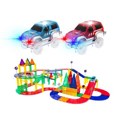 Picasso-TILES 80 PC Race Track Theme, Magnetic Tiles Set Building Block & Magnetic Tiles, Building STEM Toy for Kids 3+ | Target