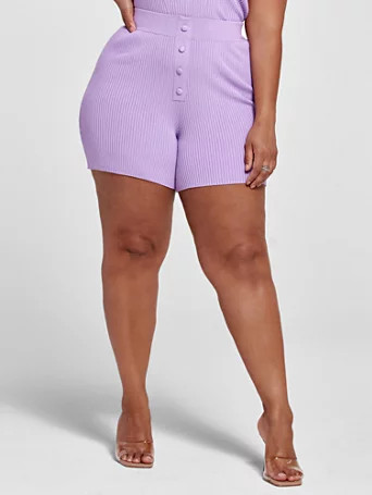 Jana Ribbed Knit Shorts - Fashion To Figure | Fashion to Figure