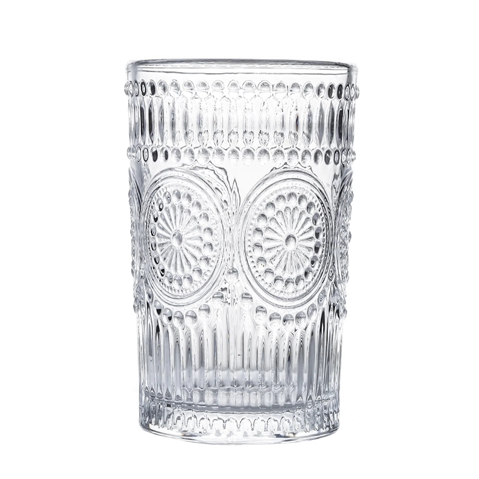 Water Glasses Embossed Designs Drinkware Kitchen Supplies Drinking Glasses | Walmart (US)