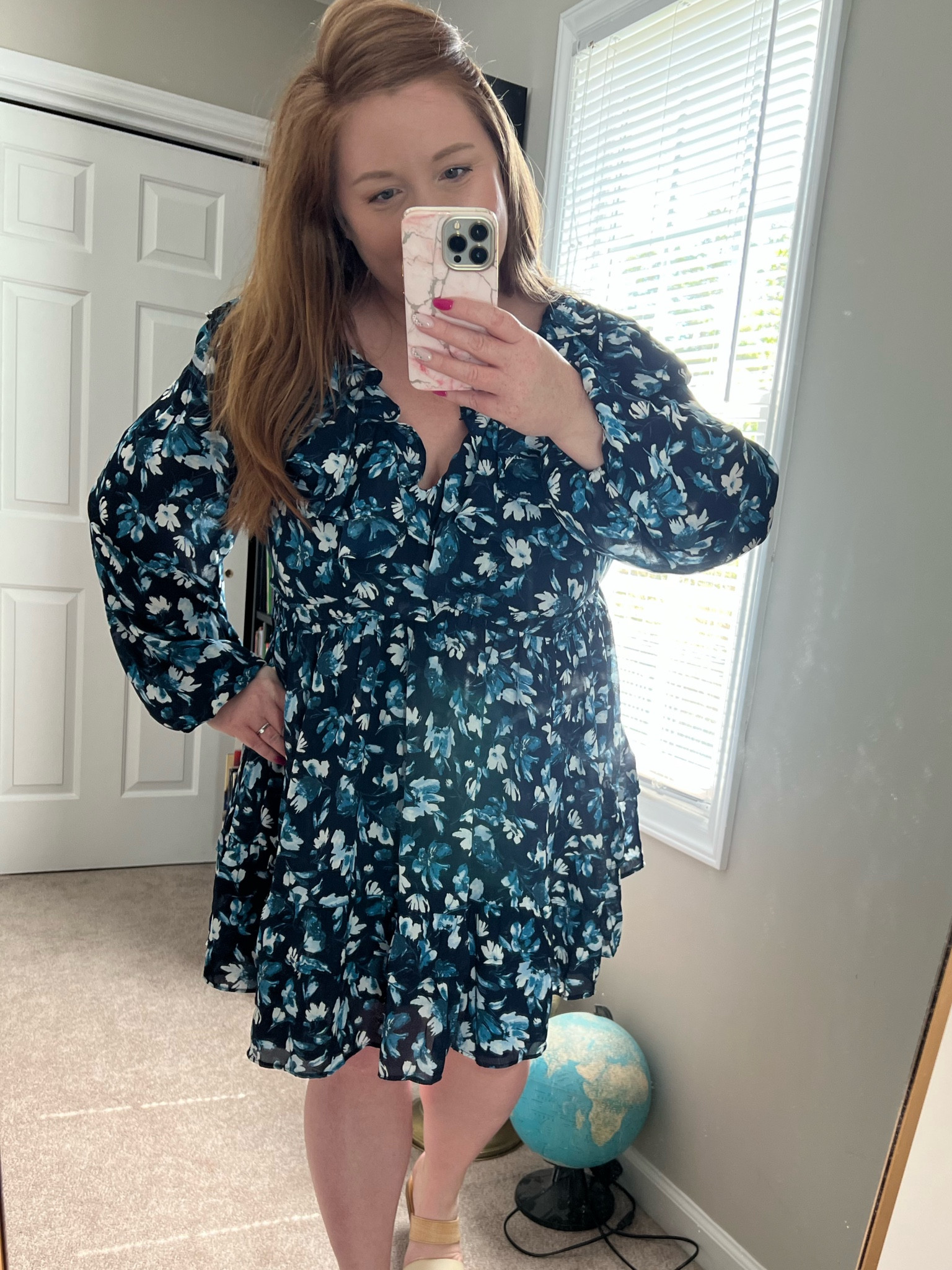 Abercrombie sale find - Long-Sleeve Ruffle Mini Dress in blue floral. Very comfortable, true to size, great spring dress. 

#abercrombie #dress #springdress #floraldress 

#LTKsalealert #LTKunder50 #LTKSeasonal