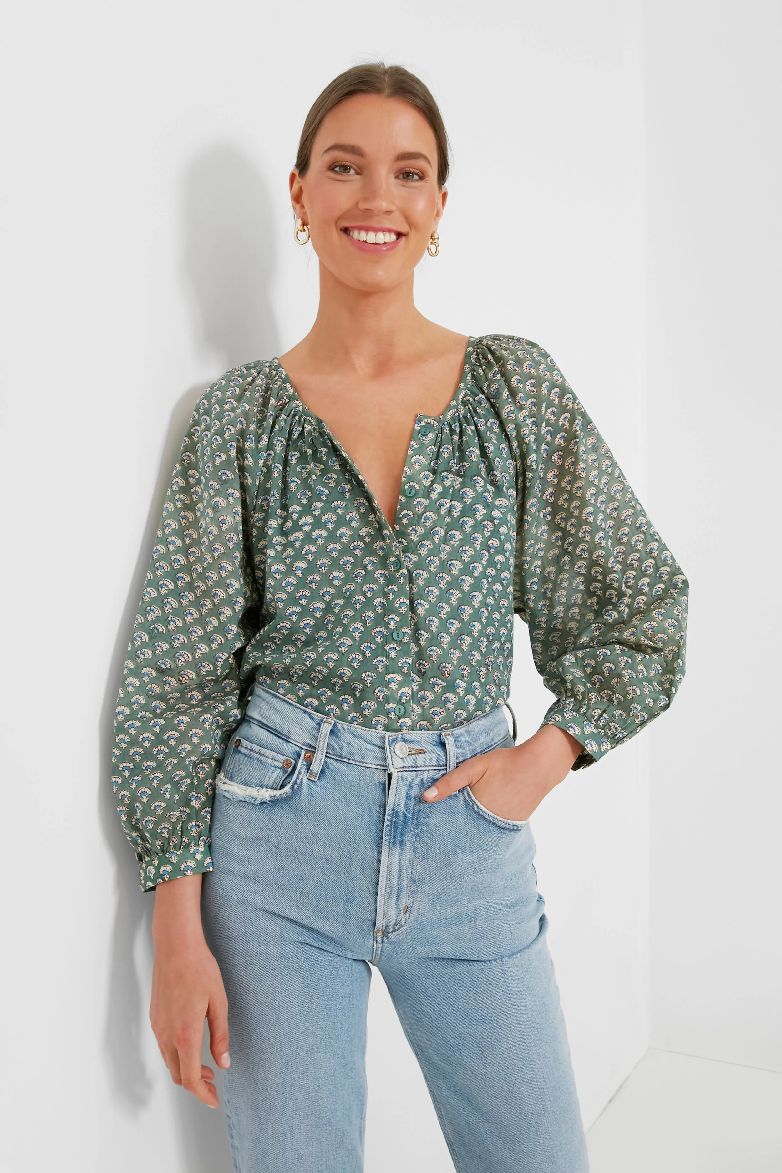 Day Flowers Juniper Frances Blouse | Tuckernuck (US)