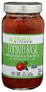 Primal Kitchen Marinara Sauce, Tomato & Basil, 24 oz | Amazon (US)