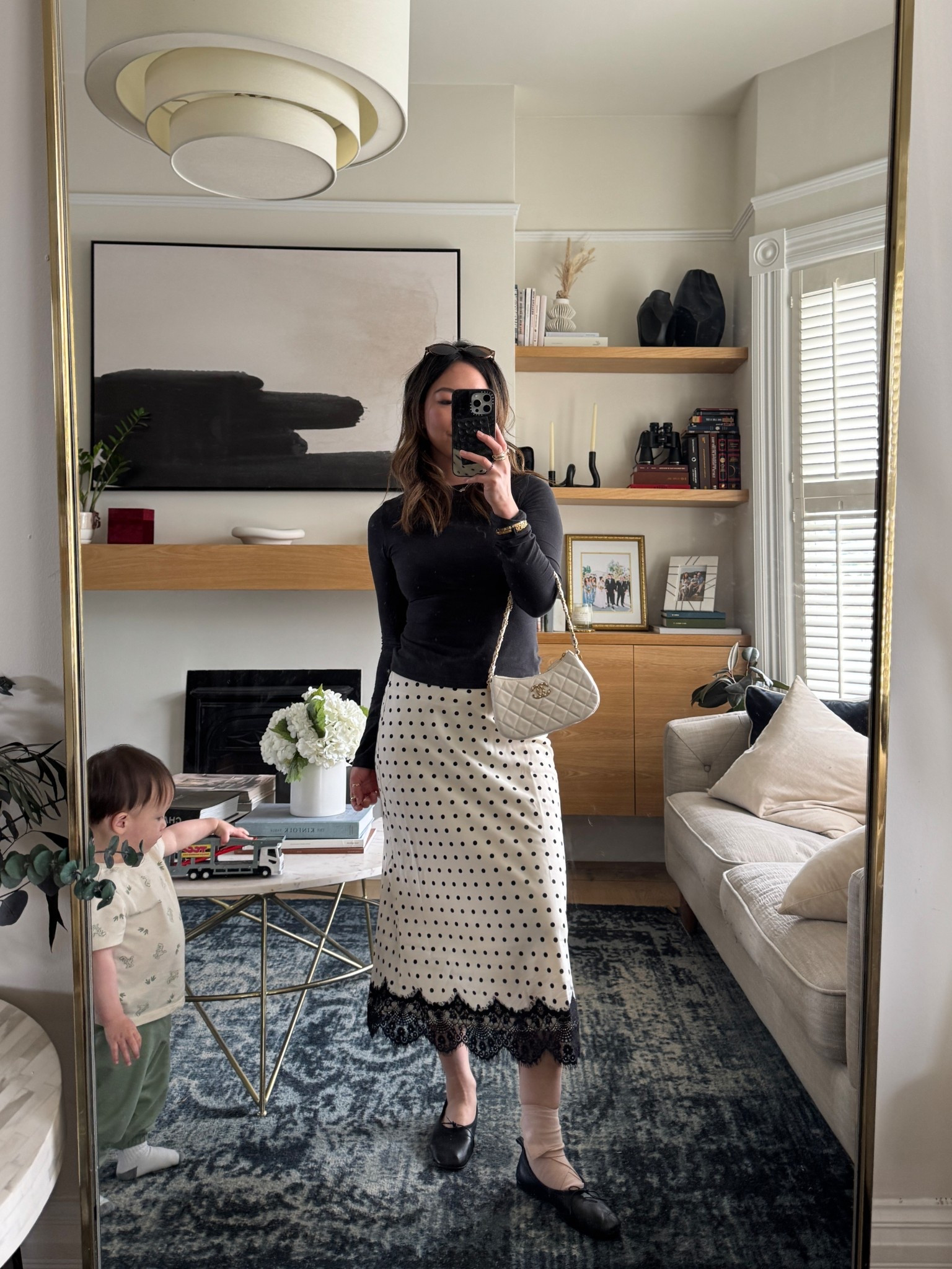 Wearing size S top and XS skirt 