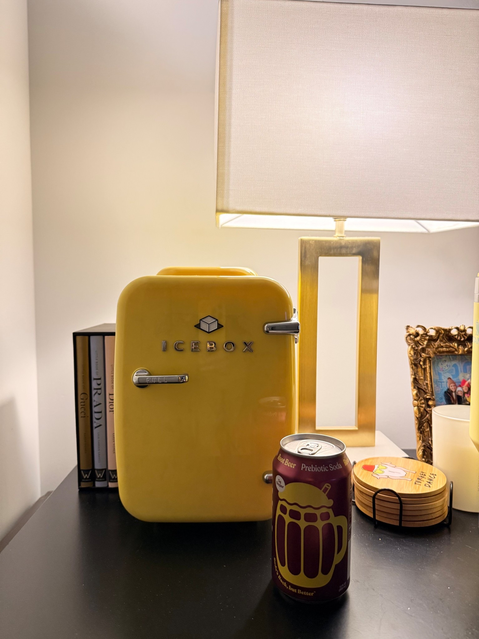 Nightstand mini fridge 