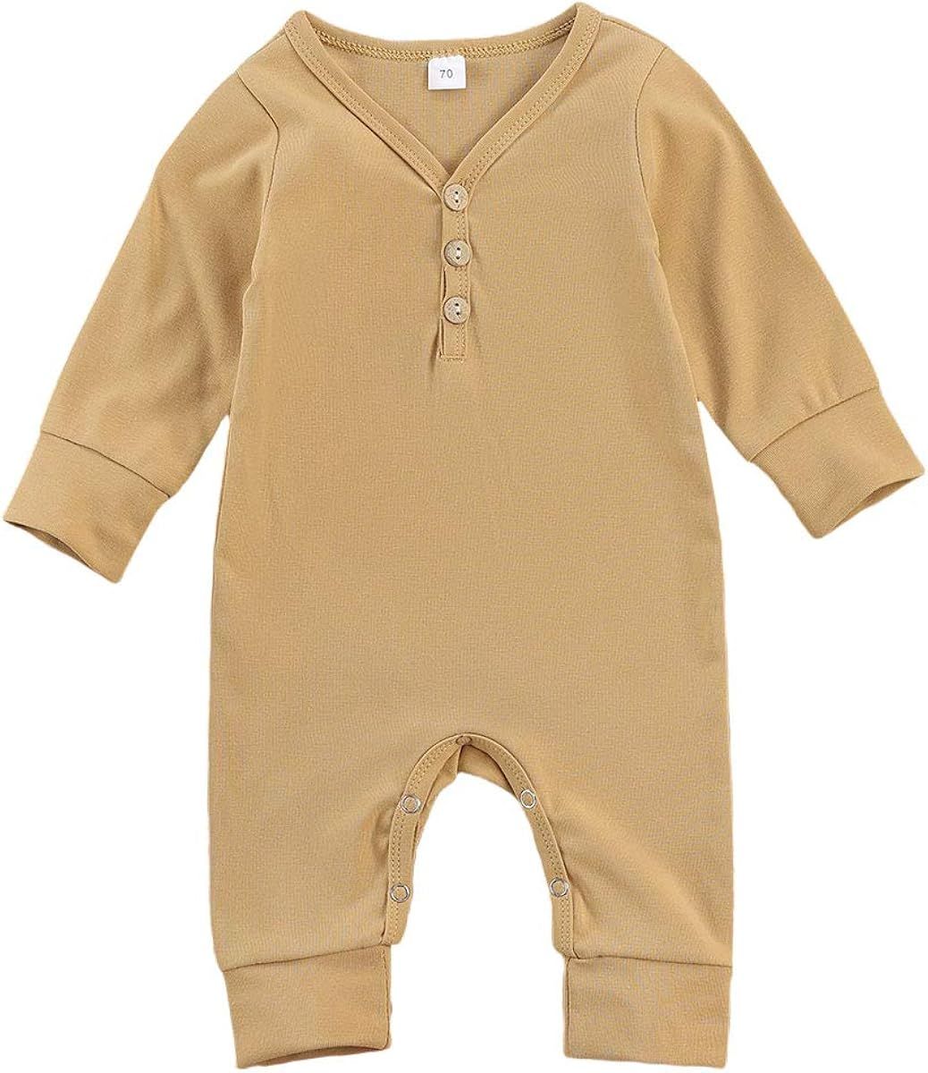 Newborn Kids Baby Boys Cute Solid Color Romper Jumpsuit Top Outfits Clothes | Amazon (US)