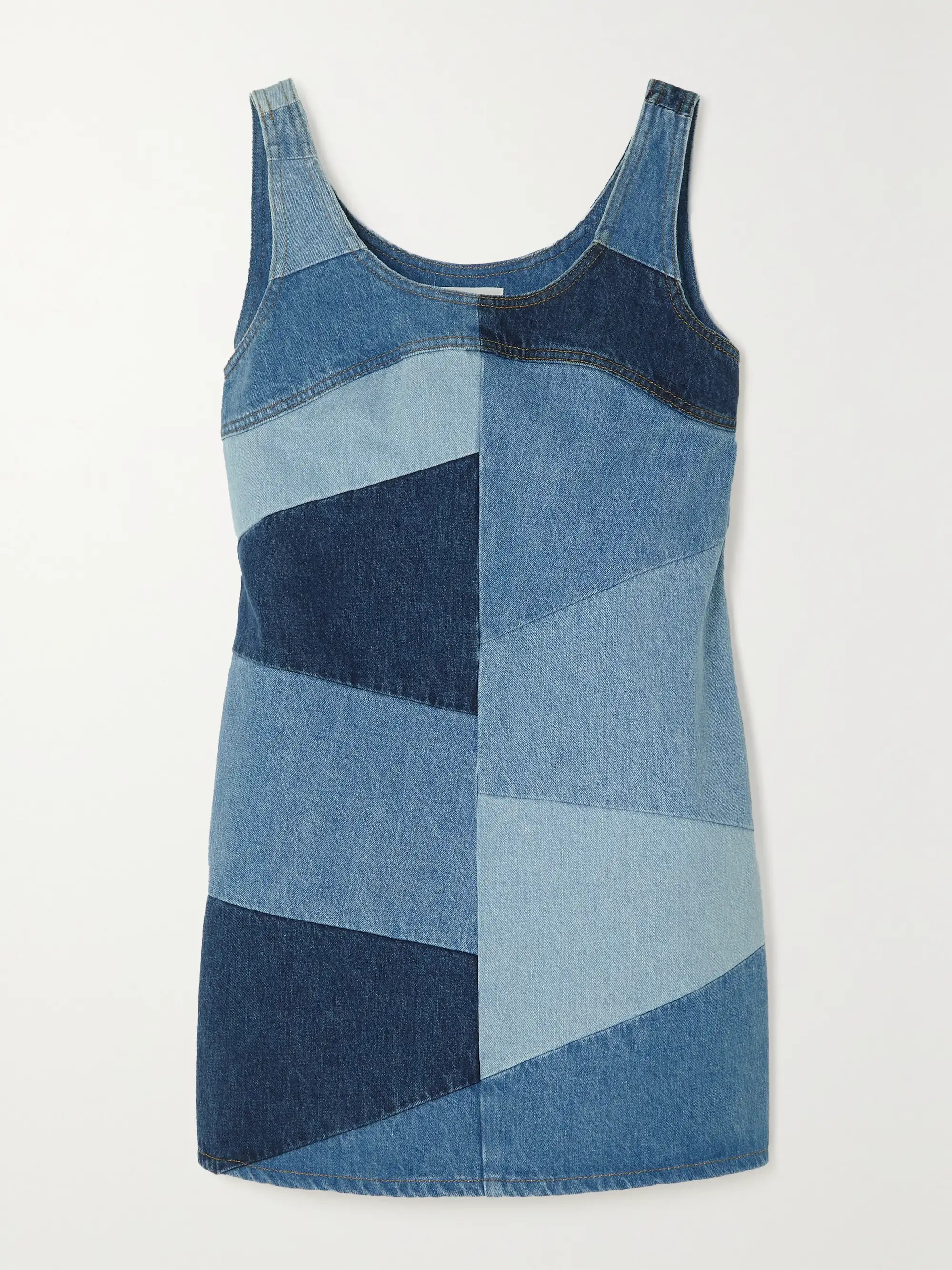 Patchwork denim mini dress | NET-A-PORTER (US)
