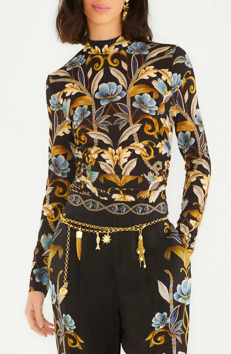 Snake Garden Black Jersey Top | Nordstrom