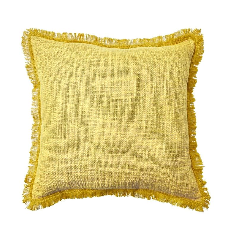 Better Homes & Gardens Textured Outdoor Throw Pillow, 21" x 21", Yellow | Walmart (US)