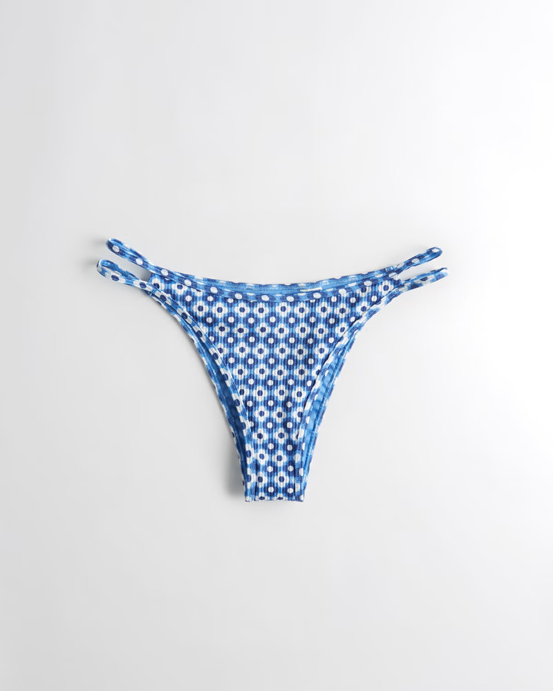 Ribbed Cutout High-Leg Cheekiest Bikini Bottom | Hollister (US)