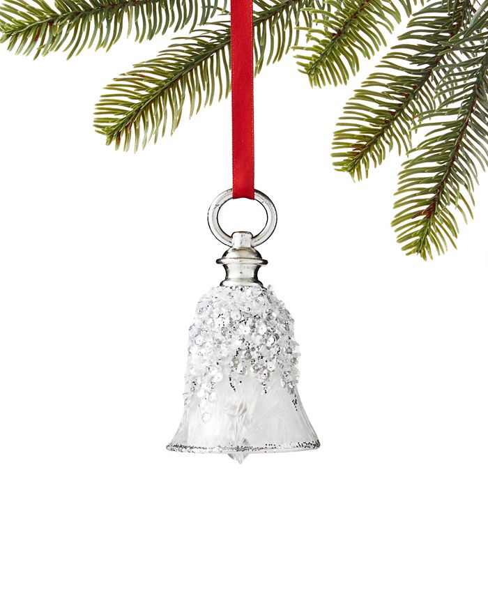 Holiday Lane Silver Bells Sequined Glass Bell Ornament, Created for Macy's & Reviews - Shop All H... | Macys (US)