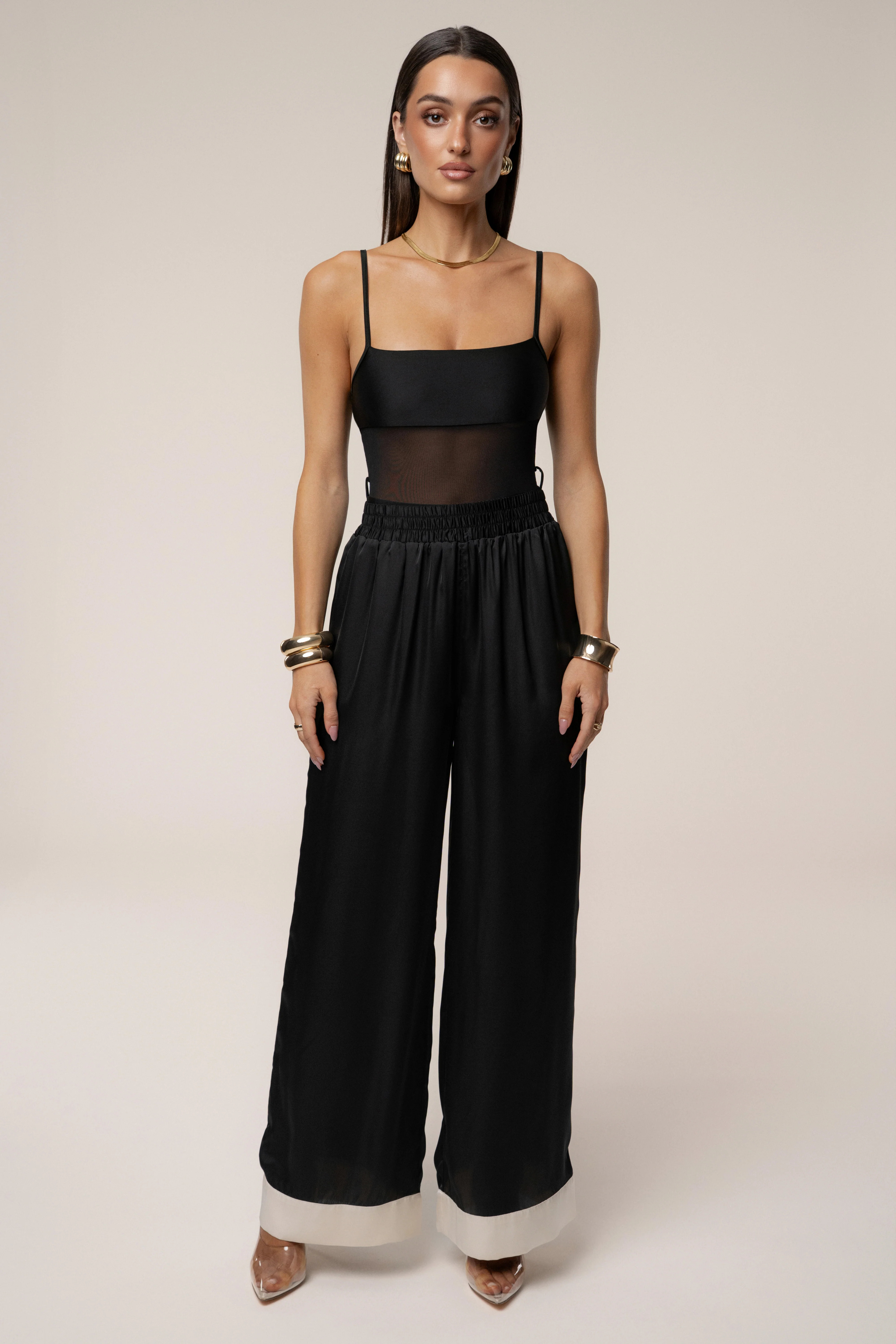 Black Jet Set Wide Leg Pants | JLUXLABEL