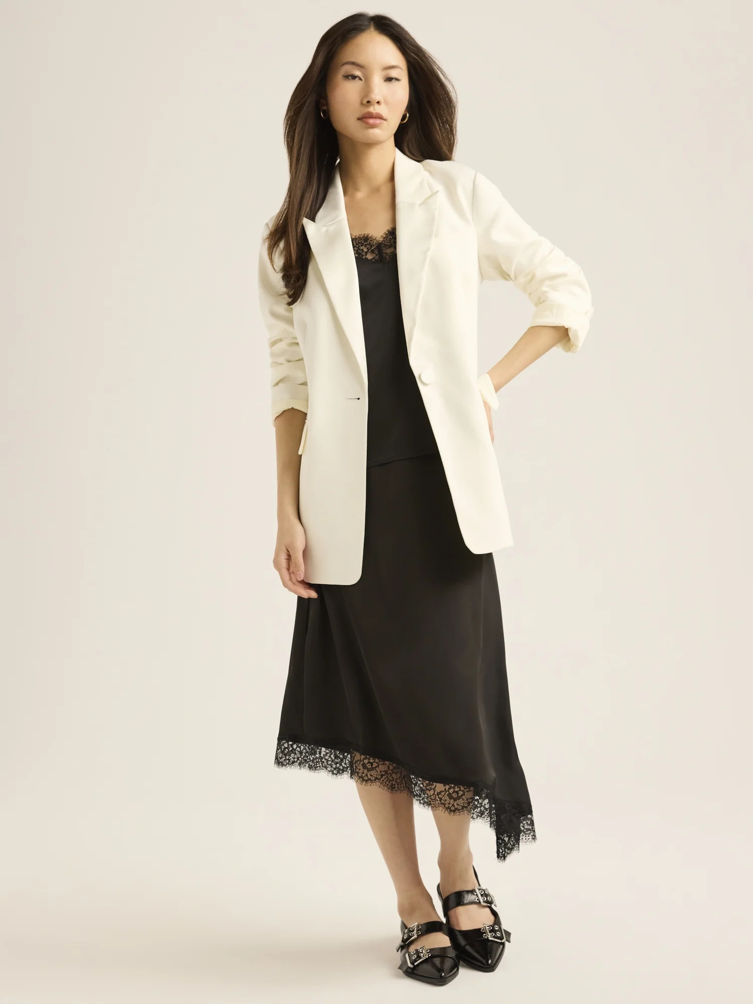 Scoop Women’s Tuxedo Blazer, Sizes XS-XXL | Walmart (US)
