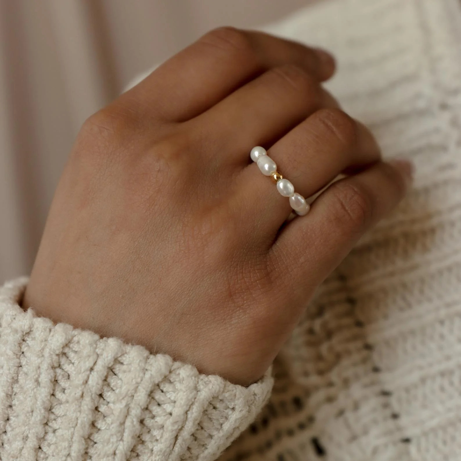 Pearl Beaded Ring | Caitlyn Minimalist