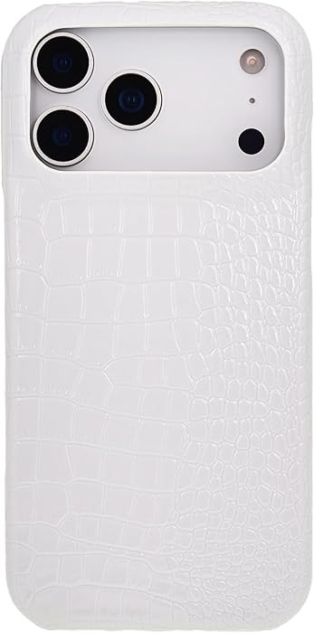 for iPhone 16 Plus Case, Crocodile Synthetic High Gloss Reflective Leather Edge Binding Cover, Sl... | Amazon (US)