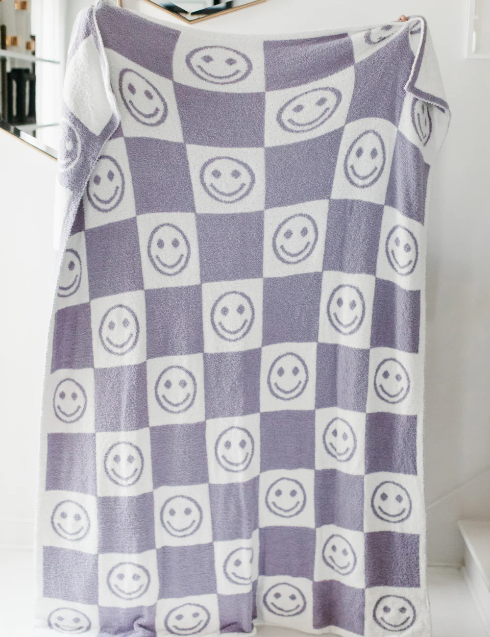 TSC x Tia Booth: Checkered Smiley Buttery Blanket | The Styled Collection