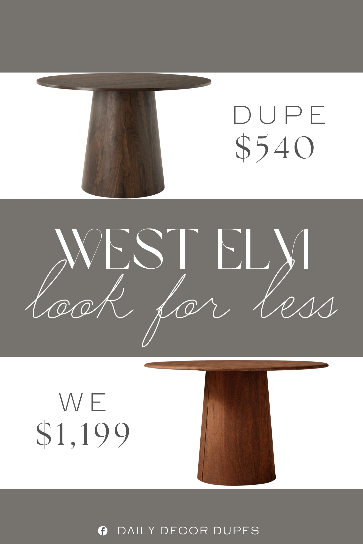 The West Elm Anton Solid Wood Round Pedestal Dining Table features a rich wood finish, spacious round tabletop, and bold pedestal base that creates a striking focal point without feeling overly complicated. The rounded shape makes the dining area feel welcoming and works beautifully with upholstered, cane, or wood dining chairs. A similar option around $540, compared with the $1,199 designer piece shown, brings this warm modern look to the dining room at a more approachable price. 🍽️🪵✨

Home more affordable option find similar look for less budget friendly affordable cheap cheaper beautiful pretty. Clearance sale coupon code discount code promo code luxury Inspo inspiration inspired by idea ideas Love like these? I share multiple every day in my FB group.
#WestElmInspired #AntonDiningTable #RoundDiningTable #PedestalDiningTable #SolidWoodDiningTable #WoodDiningTable #DiningRoomFurniture #ModernDiningRoom 

 #LTKHome