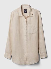 100% Linen Boyfriend Shirt | Gap (US)