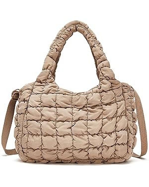 Puffer Tote Bag for Women Quilted Tote Bag Quilted Handbag Shoulder Bag Quilted Trendy Design Cro... | Amazon (US)