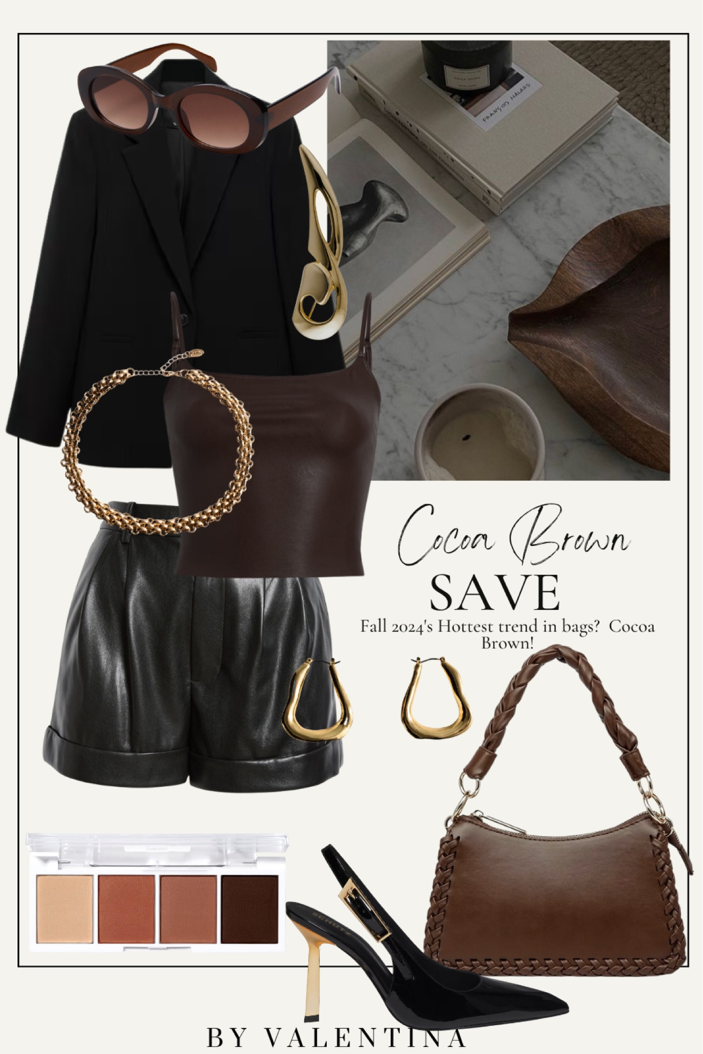 It’s time for a Fall Preview and this year Cocoa Brown is the hottest color in fashion! House of Valentina, Fall Fashion, Outfit Ideas, Budget friendly