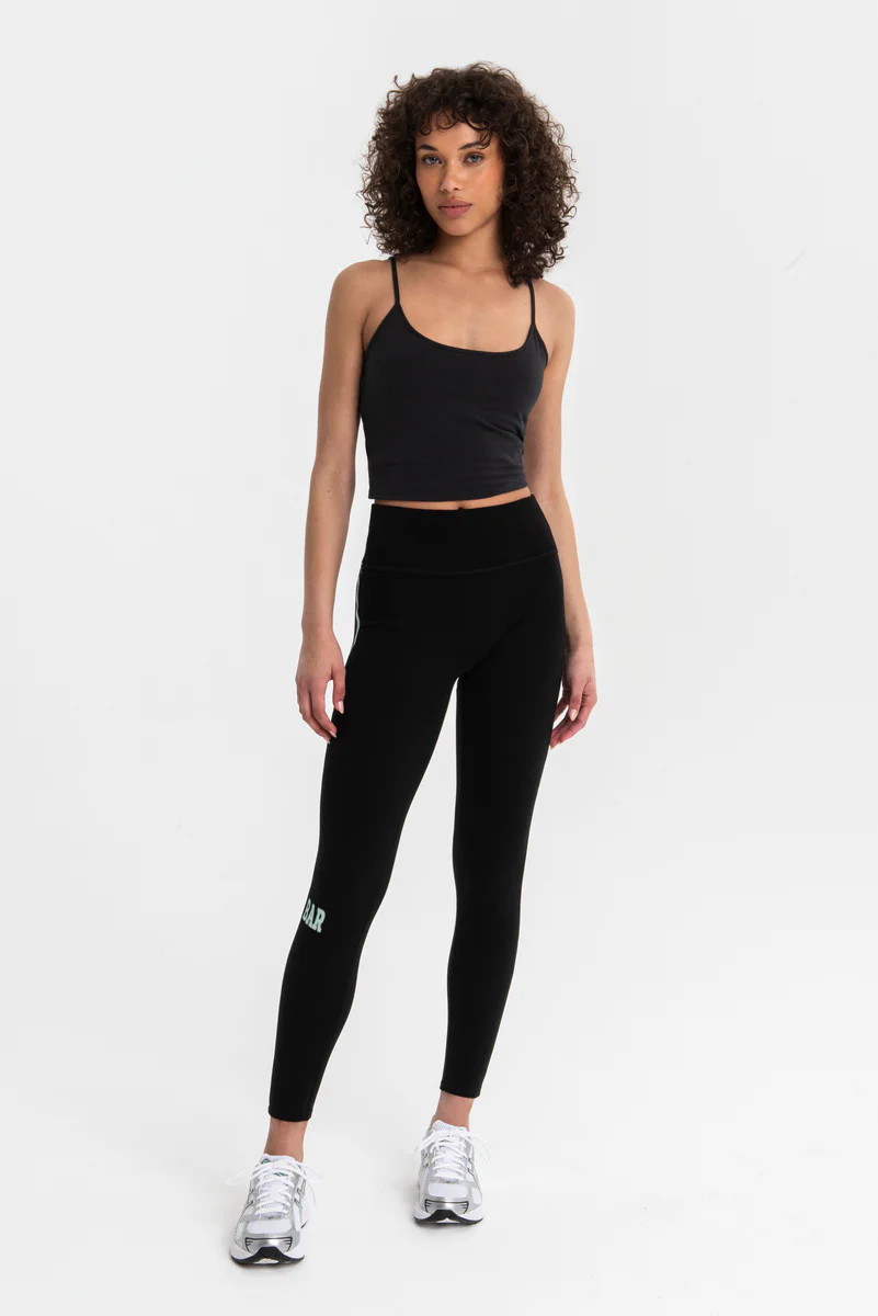 VARSITY LEGGINGS BLACK/MINT | The Bar