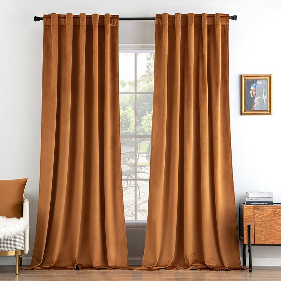 MIULEE Velvet Curtains 108 inches Long 2 Panels - Luxury Blackout Curtains for Bedroom Living Roo... | Amazon (US)