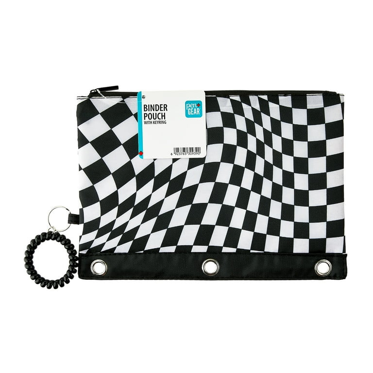 Pen+Gear Checkered Binder Pouch with Keyring, Suitable for Students of Every Stage, Canvas Fabric... | Walmart (US)