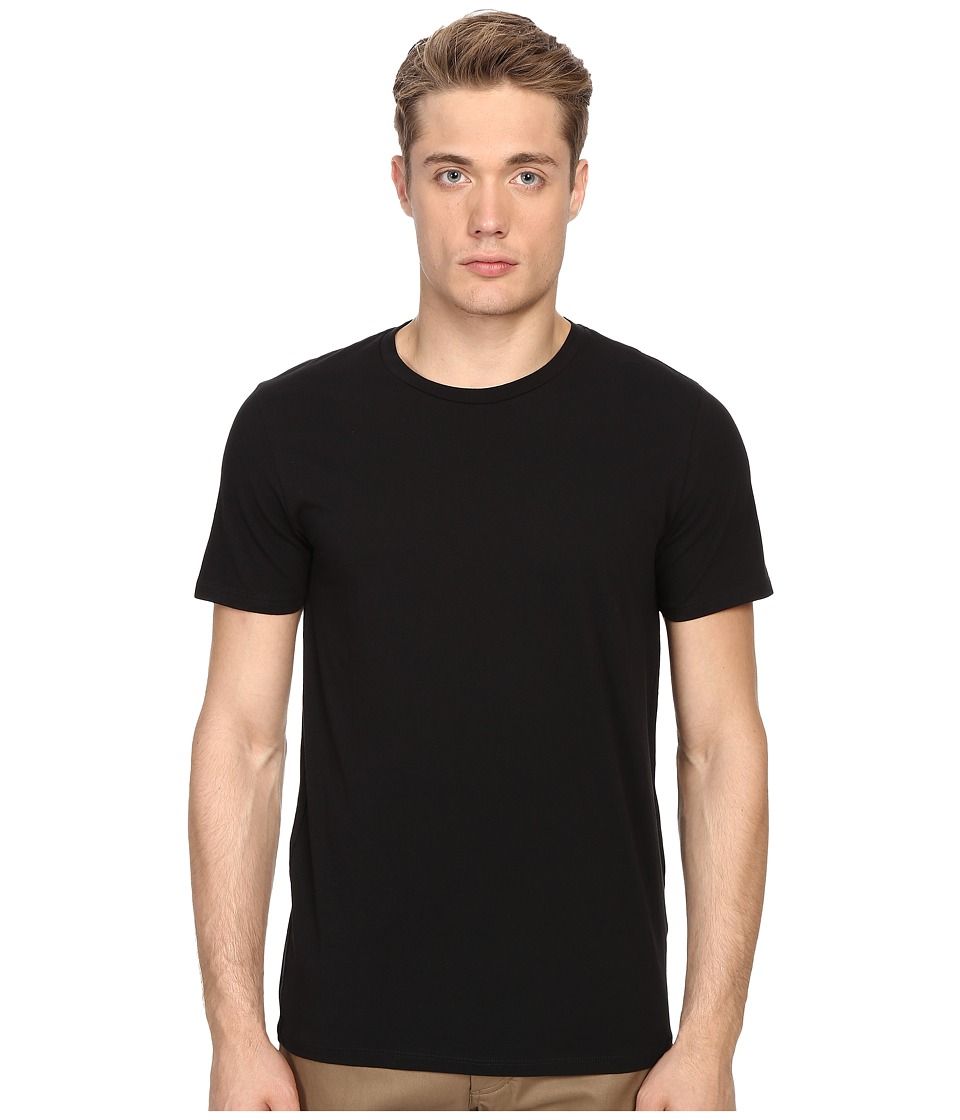 Vince - Short Sleeve Pima Cotton Crew Neck Shirt (Black) Men's Short Sleeve Pullover | Zappos