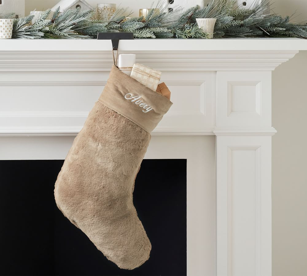 Alpaca Faux Fur Stocking, Ivory - Medium 9&amp;quot;x19.5&amp;quot; | Pottery Barn (US)