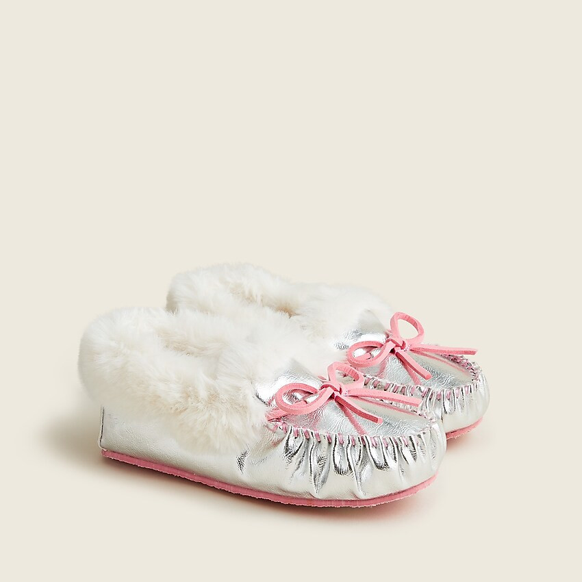 Girls' metallic lodge moccasins | J. Crew US