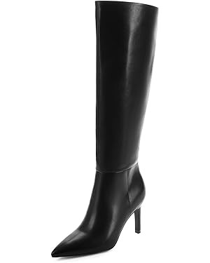 Knee High Boots Women Pointed Toe Tall Boots 3 In Stiletto High Heel Long Boots Side Zipper Dress... | Amazon (US)