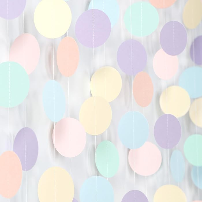 Pastel Rainbow Birthday Party-Decorations Streamers - 52FT Yellow Blue Mint Pink Purple Hanging P... | Amazon (US)