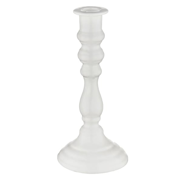 White Ceramic Taper Candle Holder, 9", sold by At Home | At Home