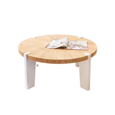 Modern Burlywood Solid Wood Round Coffee Table | Wayfair North America