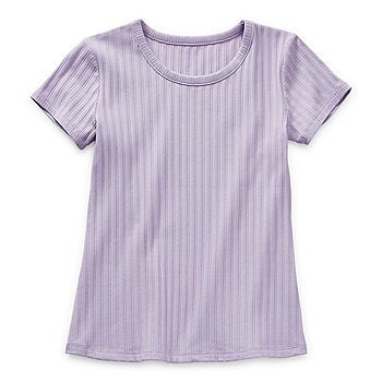 Thereabouts Rib Little & Big Girls Round Neck Short Sleeve T-Shirt | JCPenney