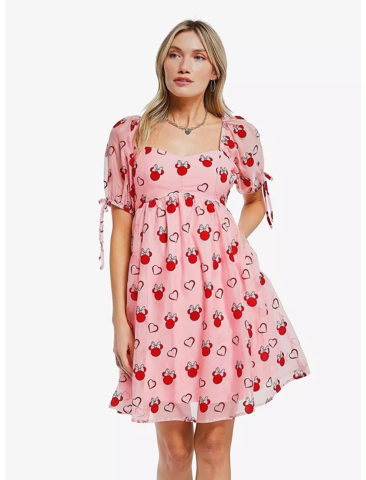 Disney Minnie Mouse Sweetheart Pink Puff-Sleeved Dress — BoxLunch Exclusive | BoxLunch