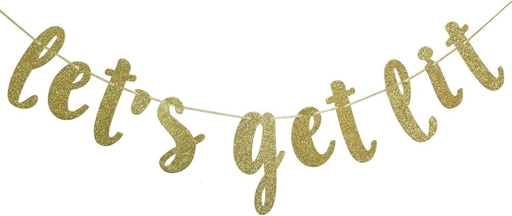 Let's Get Lit Banner for Christmas New Years Wedding Engagement Bachelorete Party Decorations Sig... | Amazon (US)