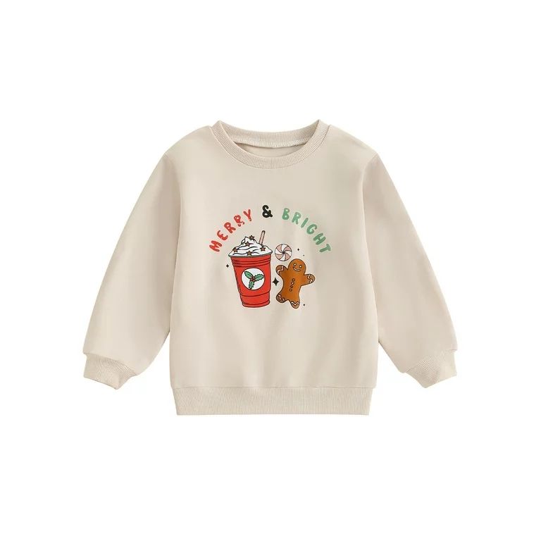 aturustex Toddler Christmas Sweatshirts Long Sleeve Gingerbread Man Print Tops - Walmart.com | Walmart (US)