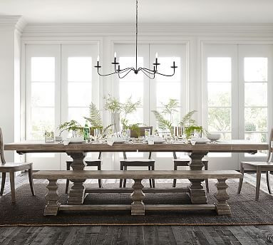 Banks Extending Dining Table - Gray Wash | Pottery Barn (US)