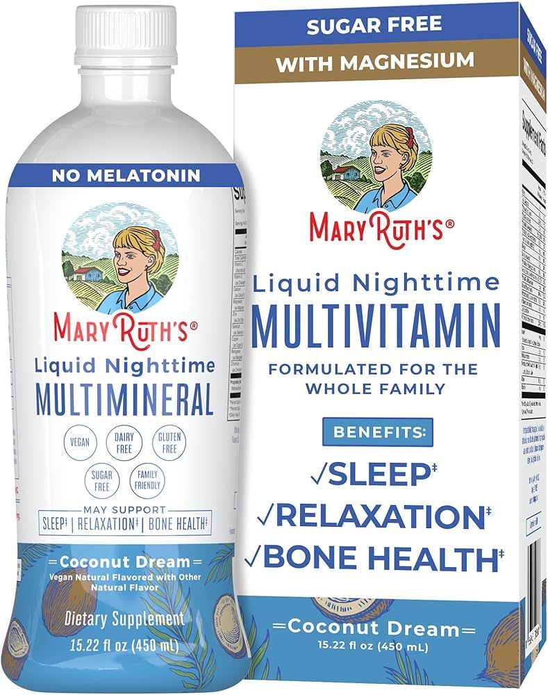 MaryRuth Organics Nighttime Liquid Multimineral Sleep Supplement, Sugar Free, Calm Magnesium Citr... | Amazon (US)
