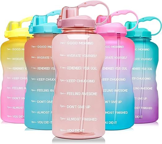 Venture Pal Large 64 oz/128 oz(When Full) Motivational BPA Free Leakproof Water Bottle with Straw... | Amazon (US)