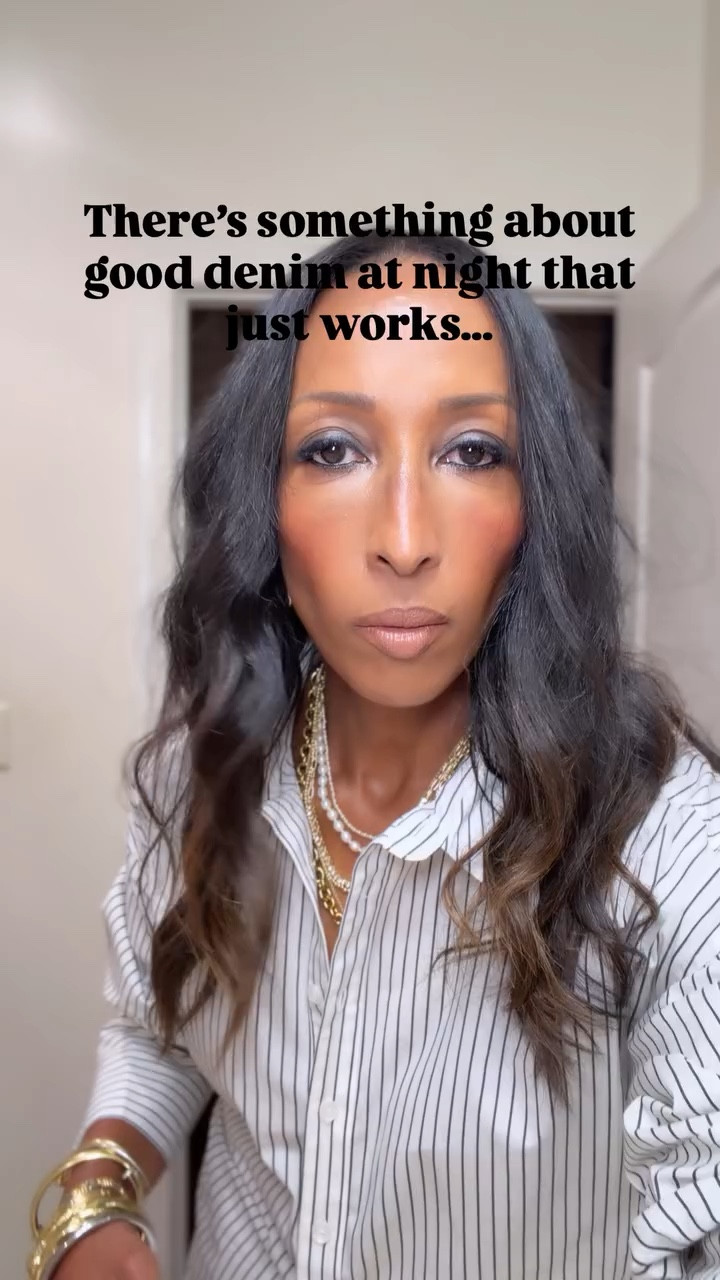 Last night’s outfit… there’s something about going out at night in good denim that feels incredibly effortless to me. I paired it with a statement shirt that really made the whole look. Best part? Stacking up my jewelry to make it feel dressed up without doing too much. Add a little leopard and wow… suddenly the whole outfit just hits. Feeling extra good about this one.

Comment LINK and I’ll send you the full look.