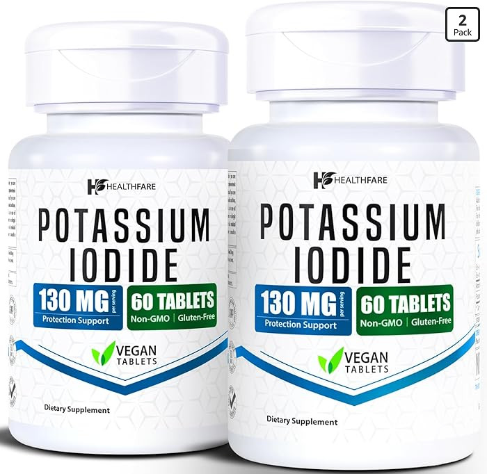 HealthFare Potassium Iodide Tablets | 130 mg | 120 Fast-Dissolving Tablets (2 Pack) | Ki Pills | ... | Amazon (US)