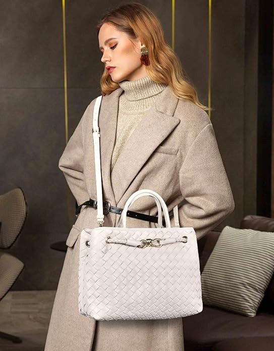 Woven Bag for Women, Small Tote Bag Hobo Bag Crossbody Bags PU Leather Handmade Woven Purses Gift... | Amazon (US)