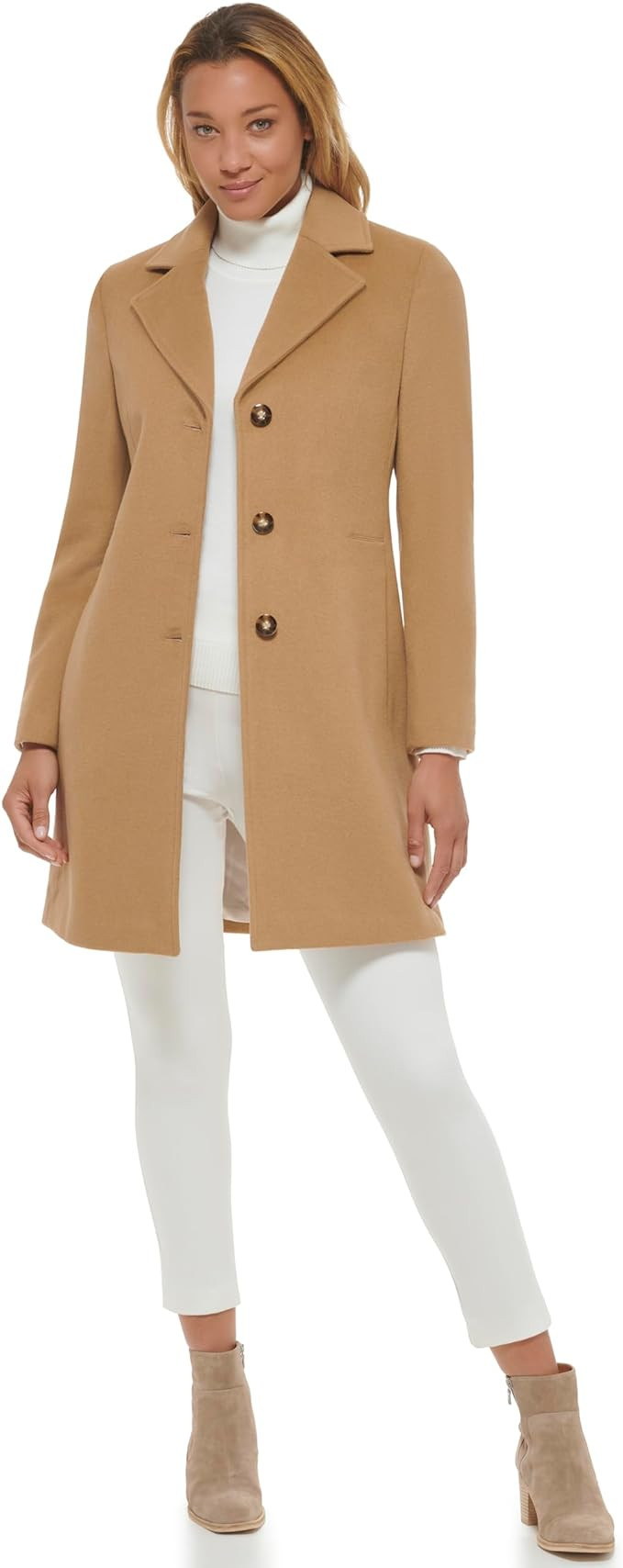 Calvin Klein Women's Classic Cashmere Wool Blend Coat | Amazon (US)